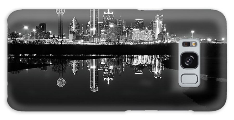 Dallas Texas Galaxy Case featuring the photograph City Of Dallas Black and White by Robert Bellomy