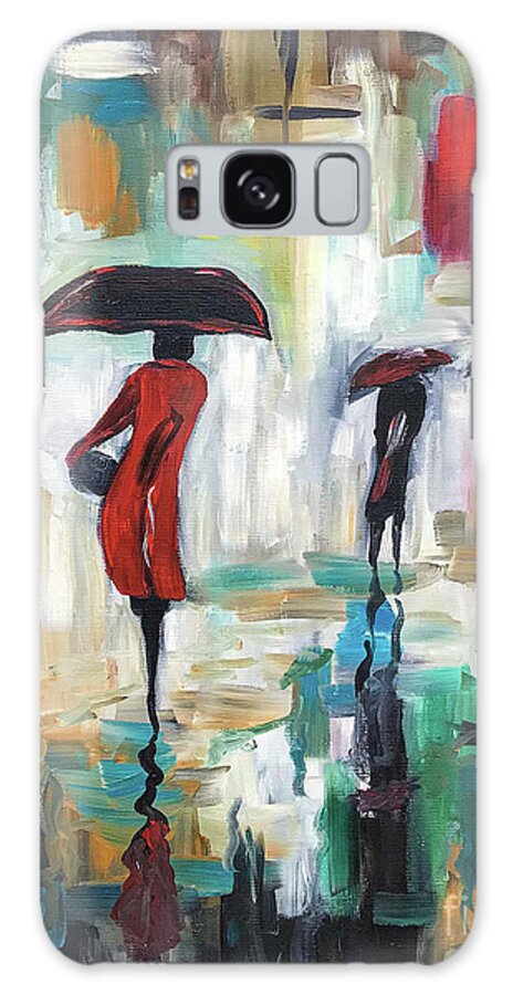 Painting Galaxy Case featuring the painting City Umbrellas I by Sherrell Rodgers