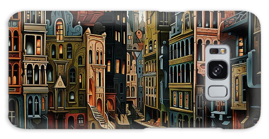 Old City Galaxy Case featuring the digital art City's Vibrant Past by Robert Knight