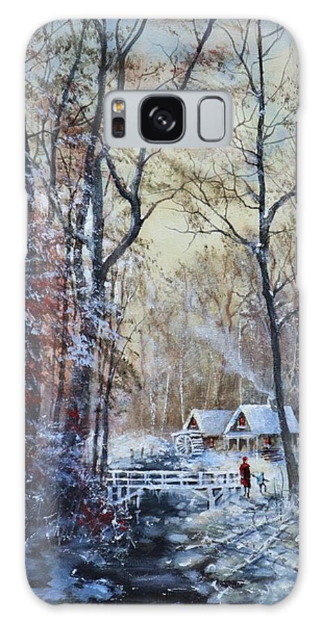 Currier And Ives Galaxy Case featuring the painting Classic Snow Scene by Tom Shropshire