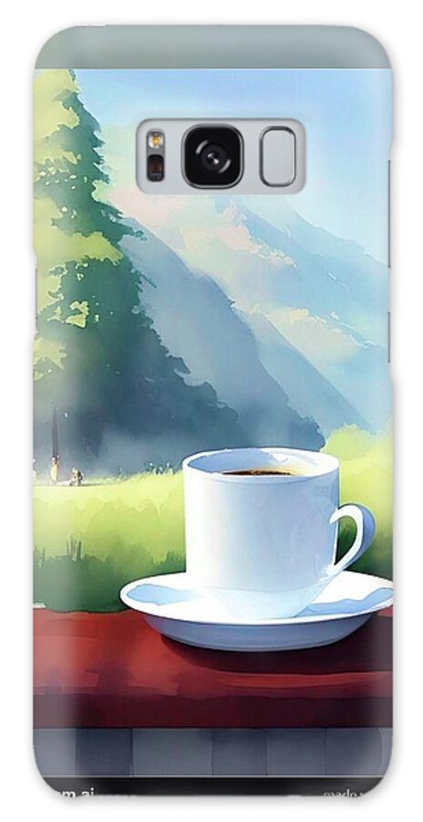 Cup Galaxy Case featuring the digital art Coffee 3 Refresh by Denise F Fulmer