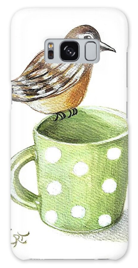 Birds Galaxy Case featuring the painting Coffee and a Friend by Elizabeth Robinette Tyndall