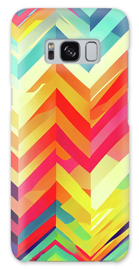 Colorful Galaxy Case featuring the digital art Colorful Chevron Pattern by Mark Tisdale