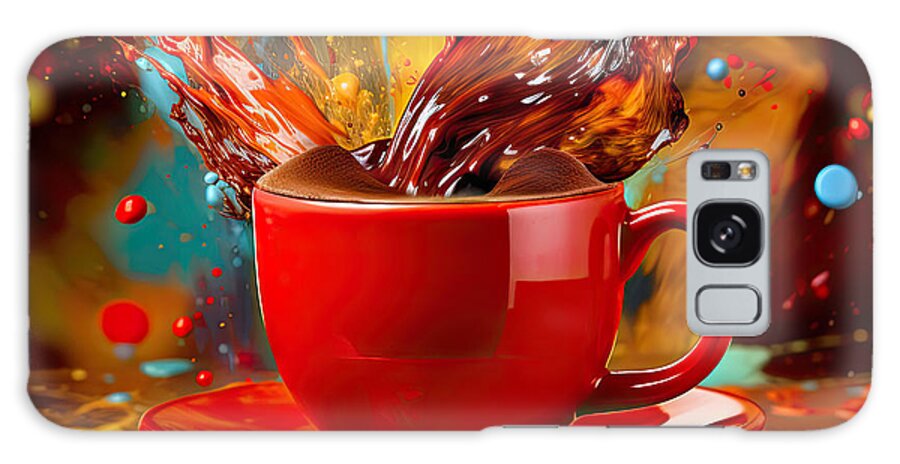 Colorful Coffee Donuts Galaxy Case featuring the digital art Colorful Delight - Colorful Coffee Art by Lourry Legarde