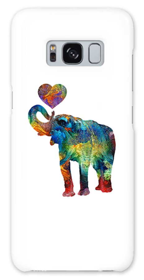 Elephant Galaxy Case featuring the painting Colorful Elephant Art - Elovephant - By Sharon Cummings by Sharon Cummings