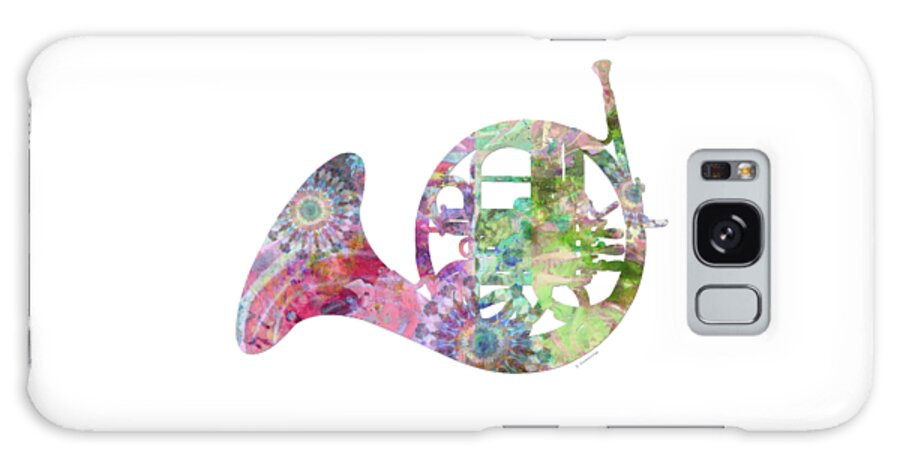 Colorful Galaxy Case featuring the painting Colorful French Horn Fresh Color Art by Sharon Cummings