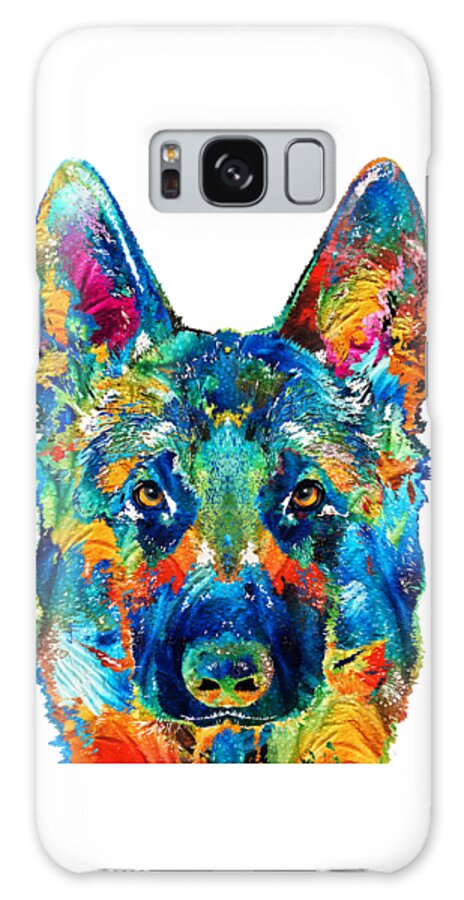 German Shepherd Galaxy Case featuring the painting Colorful German Shepherd Dog Art By Sharon Cummings by Sharon Cummings