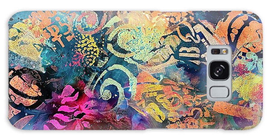 Abstract Galaxy Case featuring the painting Colorful Glitter by Tommy McDonell