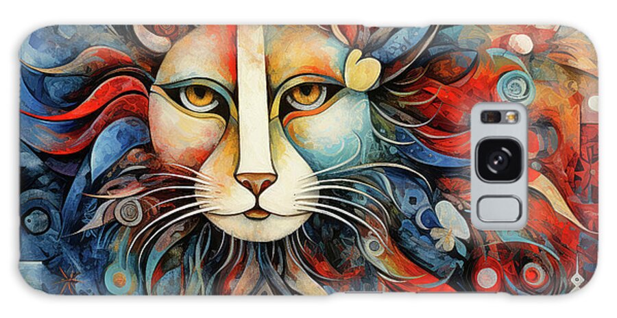 Illustration Galaxy Case featuring the digital art Colorful lion illustration by Imagine ART