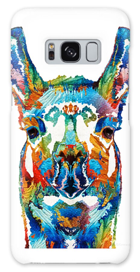 Llama Galaxy Case featuring the painting Colorful Llama Art - The Prince - By Sharon Cummings by Sharon Cummings
