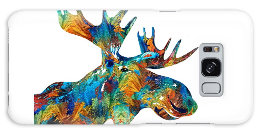 Moose Galaxy Case featuring the painting Colorful Moose Art - Confetti - By Sharon Cummings by Sharon Cummings