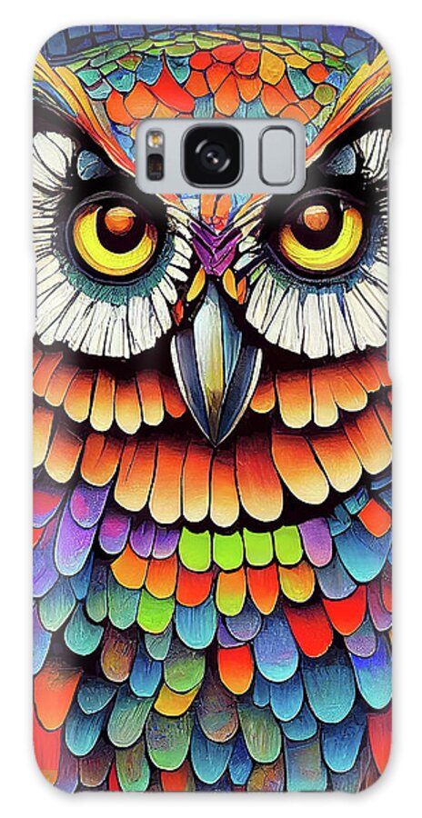 Owls Galaxy Case featuring the digital art Colorful Mosaic Owl by Mark Tisdale