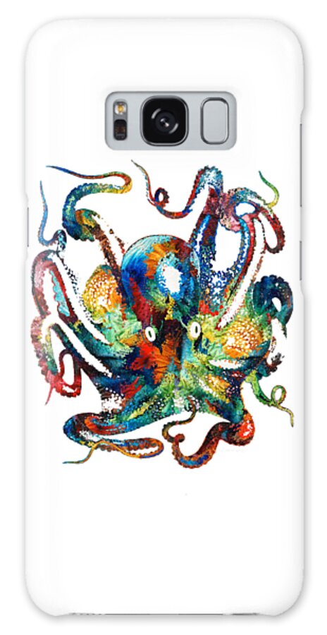 Octopus Galaxy Case featuring the painting Colorful Octopus Art by Sharon Cummings by Sharon Cummings