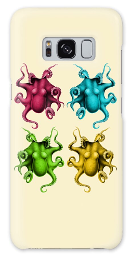 Octopus Galaxy Case featuring the digital art Colorful Octopus Collection by Madame Memento