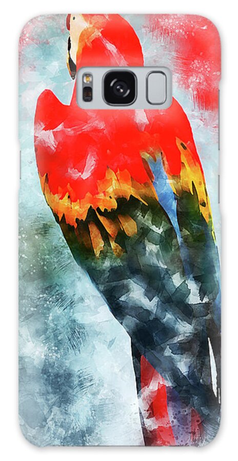 Exotic Bird Galaxy Case featuring the painting Colorful Parrot - 17 by AM FineArtPrints