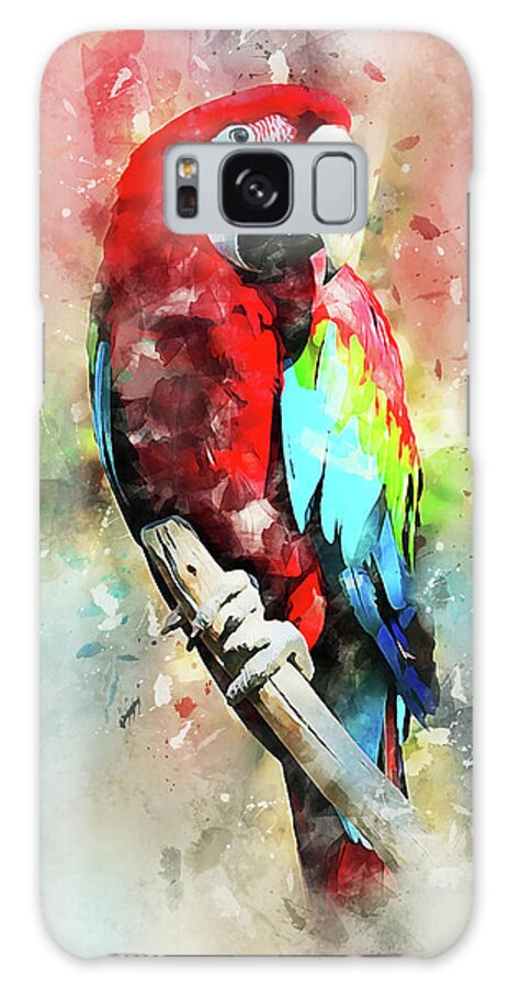 Exotic Bird Galaxy Case featuring the painting Colorful Parrot - 24 by AM FineArtPrints
