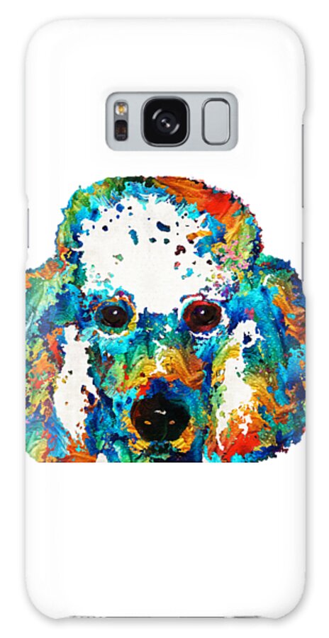 Poodle Galaxy Case featuring the painting Colorful Poodle Dog Art by Sharon Cummings by Sharon Cummings