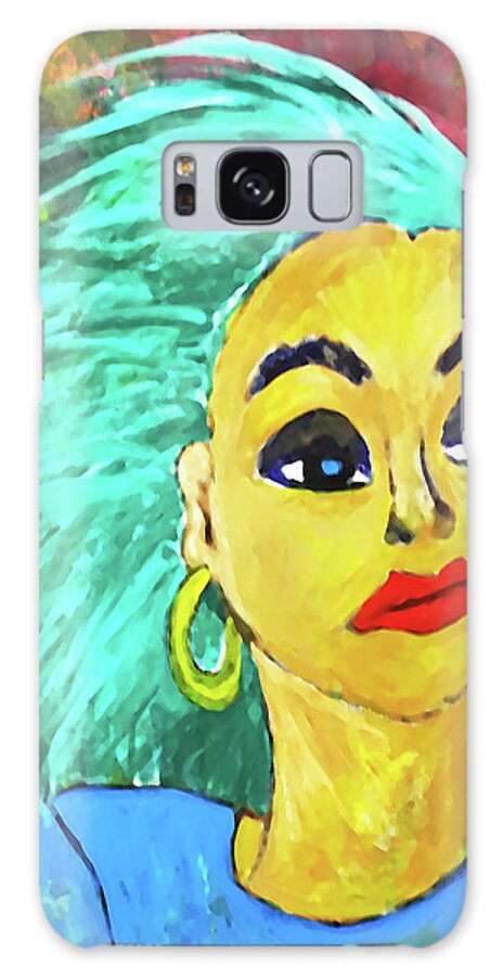 Woman Galaxy Case featuring the painting Coming out of Darkness by Gabby Tary
