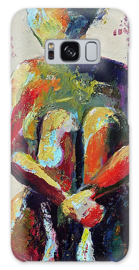 Figurative Galaxy Case featuring the painting Contented by Sharon Sieben