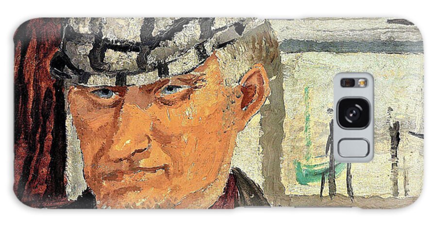 Cornish Fisherman In A Cap Galaxy Case featuring the painting Cornish Fisherman in a Cap - Digital Remastered Edition by John Christopher Wood