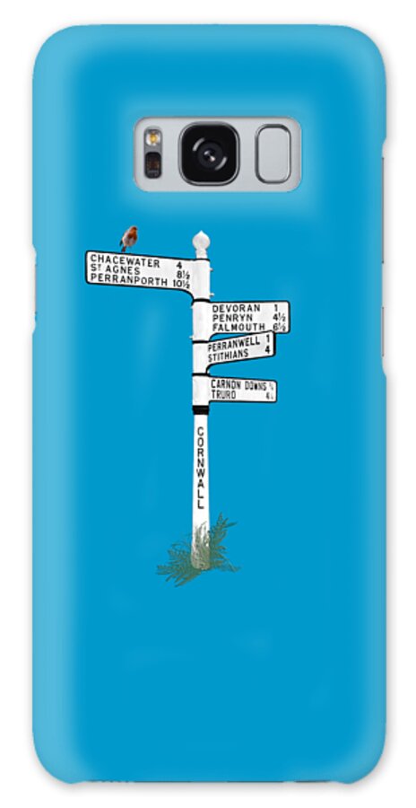 Cornish Signpost Galaxy Case featuring the photograph Cornish Signpost Chasewater Devoran Old Carnon Hill by Terri Waters