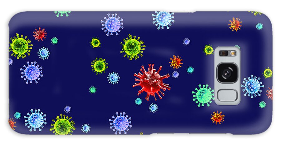 Coronavirus Galaxy Case featuring the digital art Coronavirus on Black by Miriam A Kilmer