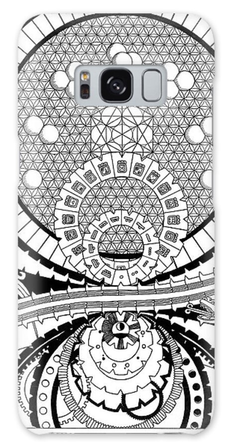 Time Galaxy Case featuring the drawing Cosmic Time by Trevor Grassi
