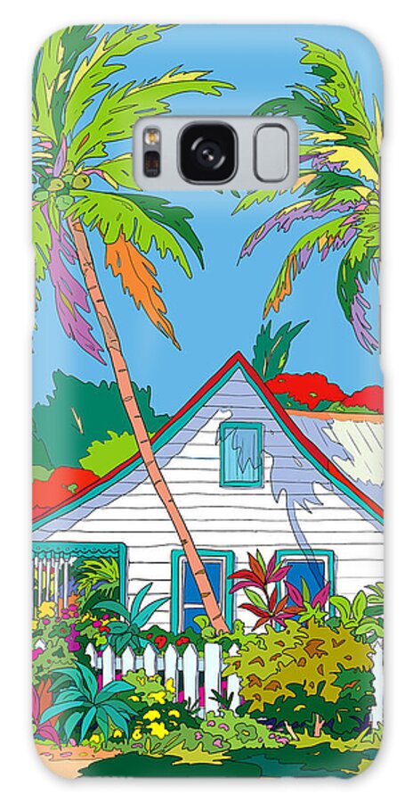 Cottage Galaxy Case featuring the photograph Cottage with Picket Fence by John Clark