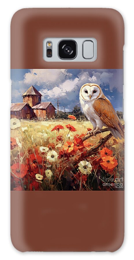 Barn Owl Galaxy Case featuring the painting Country Barn Owl by Tina LeCour
