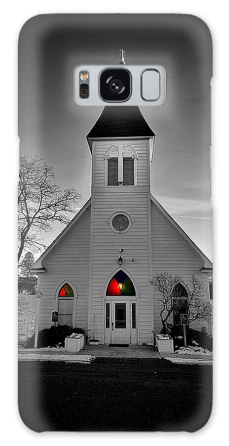 Selective Color Galaxy Case featuring the photograph Country Church by Jerry Abbott