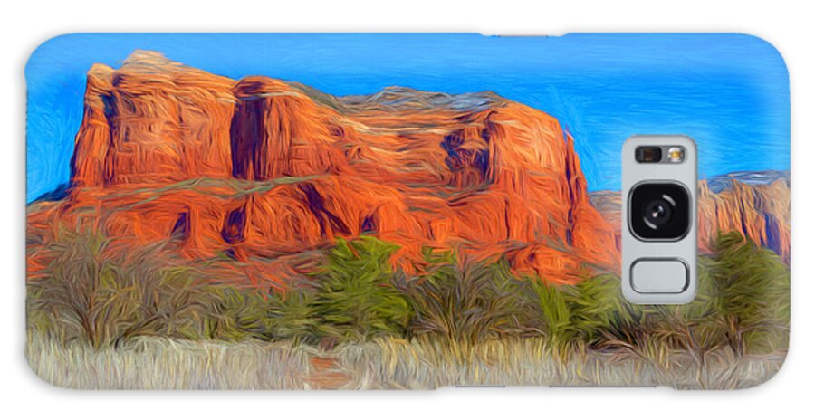 Courthouse Butte Galaxy Case featuring the photograph Courthouse Butte Painterly by Lorraine Baum
