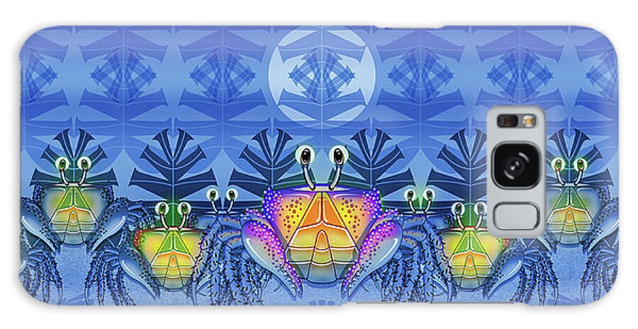 Crab Galaxy Case featuring the digital art Crab Beach Night Nature Panel by Tim Phelps