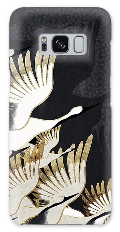 Crane Galaxy Case featuring the digital art Crane Abstract by Spacefrog Designs