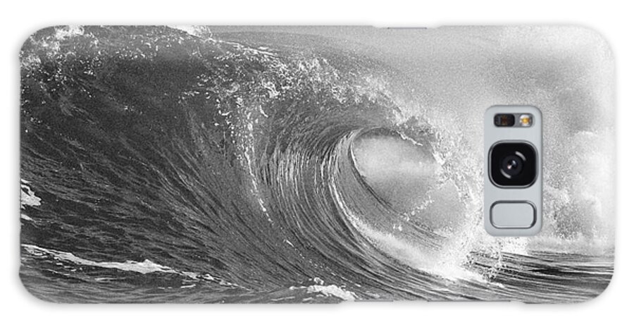 Shorebreak Galaxy Case featuring the photograph Crashing Wave in Black and White by Paul Topp