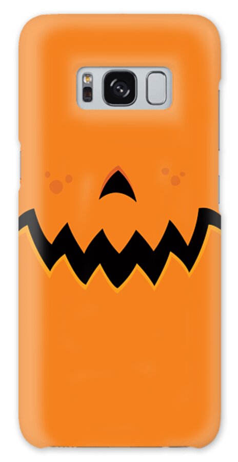 Pumpkin Galaxy Case featuring the digital art Crazy Pumpkin Jack-O-Lantern Mouth by John Schwegel