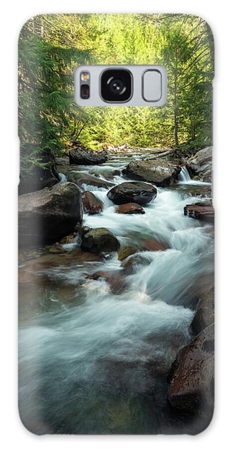 Glacier National Park Galaxy Case featuring the photograph Creek in the Forest by Trevor Parker
