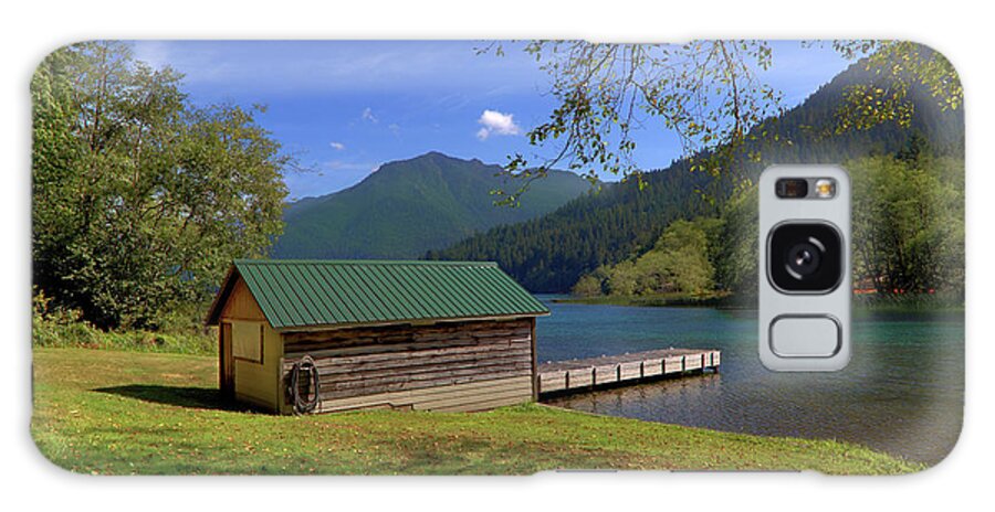 Lake Galaxy Case featuring the photograph Crescent Boat House by Loyd Towe Photography