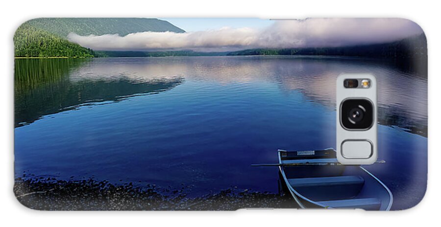 Crescent Lake Galaxy Case featuring the photograph Crescent Lake Rowboat by Larey McDaniel