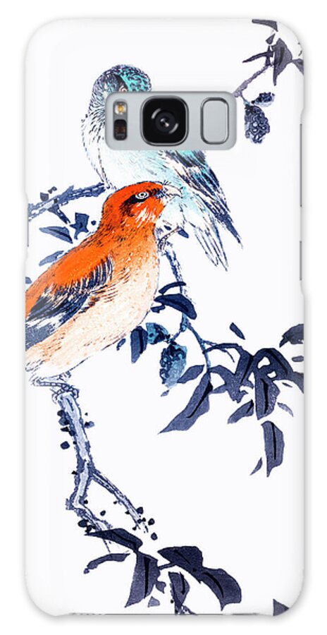 Illustration Galaxy Case featuring the painting Crossbill by Numata Kashu