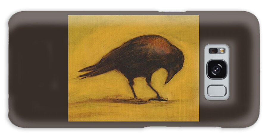 Crow Galaxy Case featuring the painting Crow 11 cropped version by David Ladmore