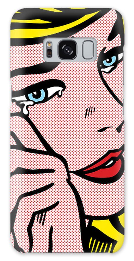 Roy Lichtenstein Galaxy Case featuring the digital art Crying-girl No.1 by Bobbi Freelance