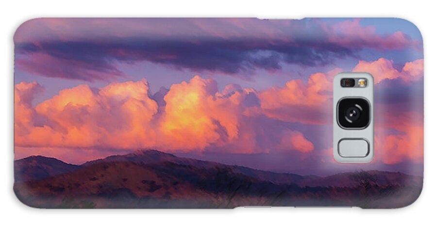 Cumulus Clouds Galaxy Case featuring the photograph Cumulus Clouds at Sunset by Robert Blandy Jr