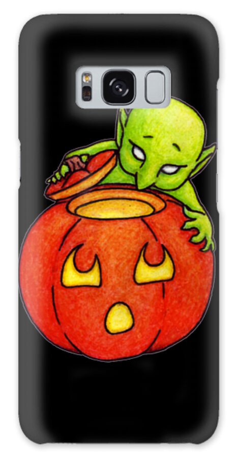 Halloween Galaxy Case featuring the pastel Curious Goblin by Samantha Geernaert