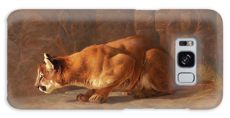 Cougar Galaxy Case featuring the painting Curious II by Greg Beecham