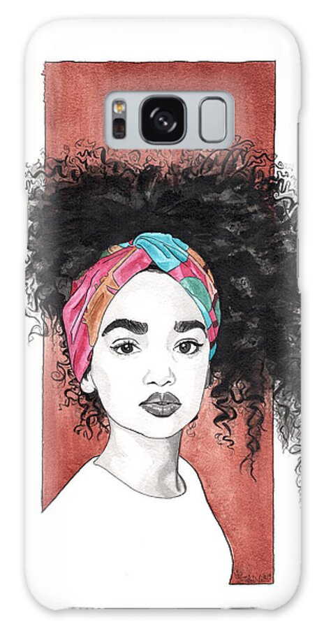 Portrait Galaxy Case featuring the painting Curl Cascade by Tiffany DiGiacomo