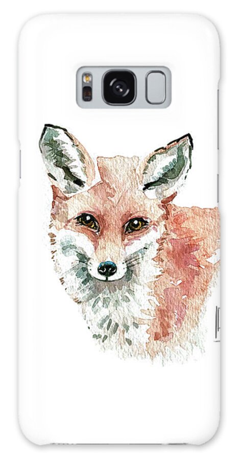 Fox Galaxy Case featuring the painting Cute Red Fox by Luisa Millicent