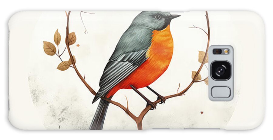 American Robin Galaxy Case featuring the painting Cute Songbirds by Lourry Legarde