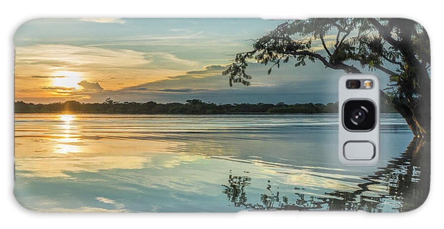 Amazon Galaxy Case featuring the photograph Cuyabeno sunset Laguna Grande by Henri Leduc