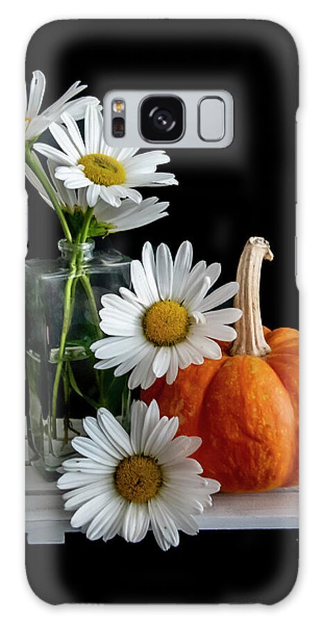Flowers Galaxy Case featuring the photograph Daisies and Pumpkin by Cathy Kovarik