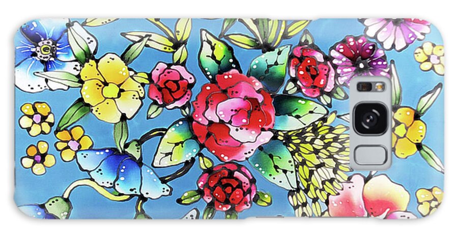 Dragonflies Galaxy Case featuring the tapestry - textile Dancing dragonflies in the garden by Karla Kay Benjamin